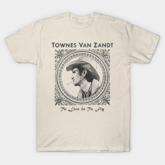 Townes Van Zandt Vintage Retro Style Fanart Design T-Shirt by snowblood